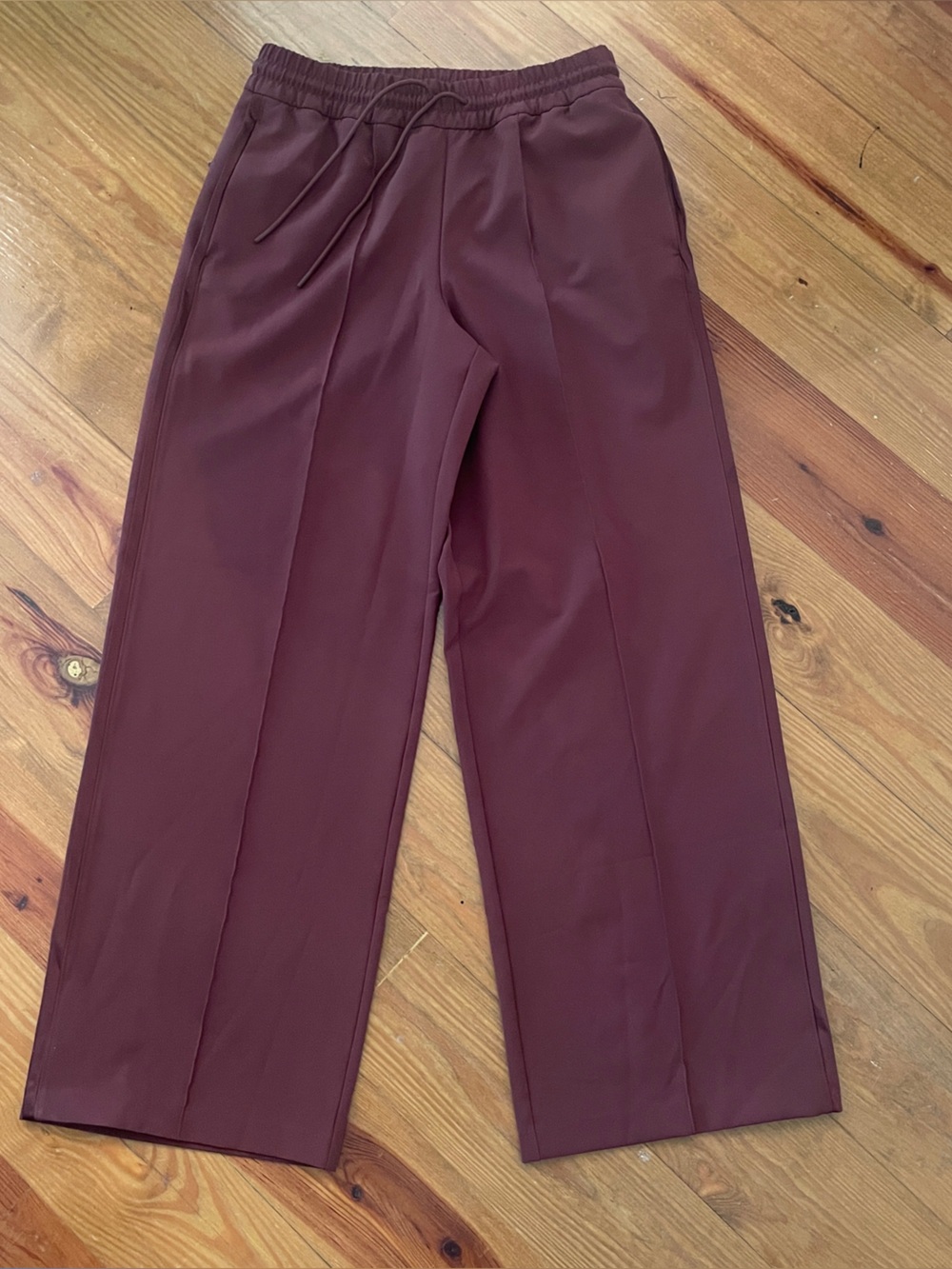 Athleta Wide-Leg High-Rise Pants in Deep Wine
